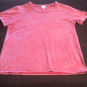 Lularoe RED mineral washed  boyfriend tee